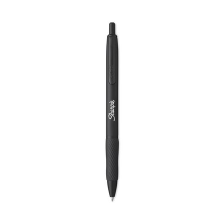 SHARPIE S-Gel Premium Metal Barrel Gel Pen, Retractable, Medium 0.7 mm, Black Ink, Black Barrel, PK12, 12PK 2153580